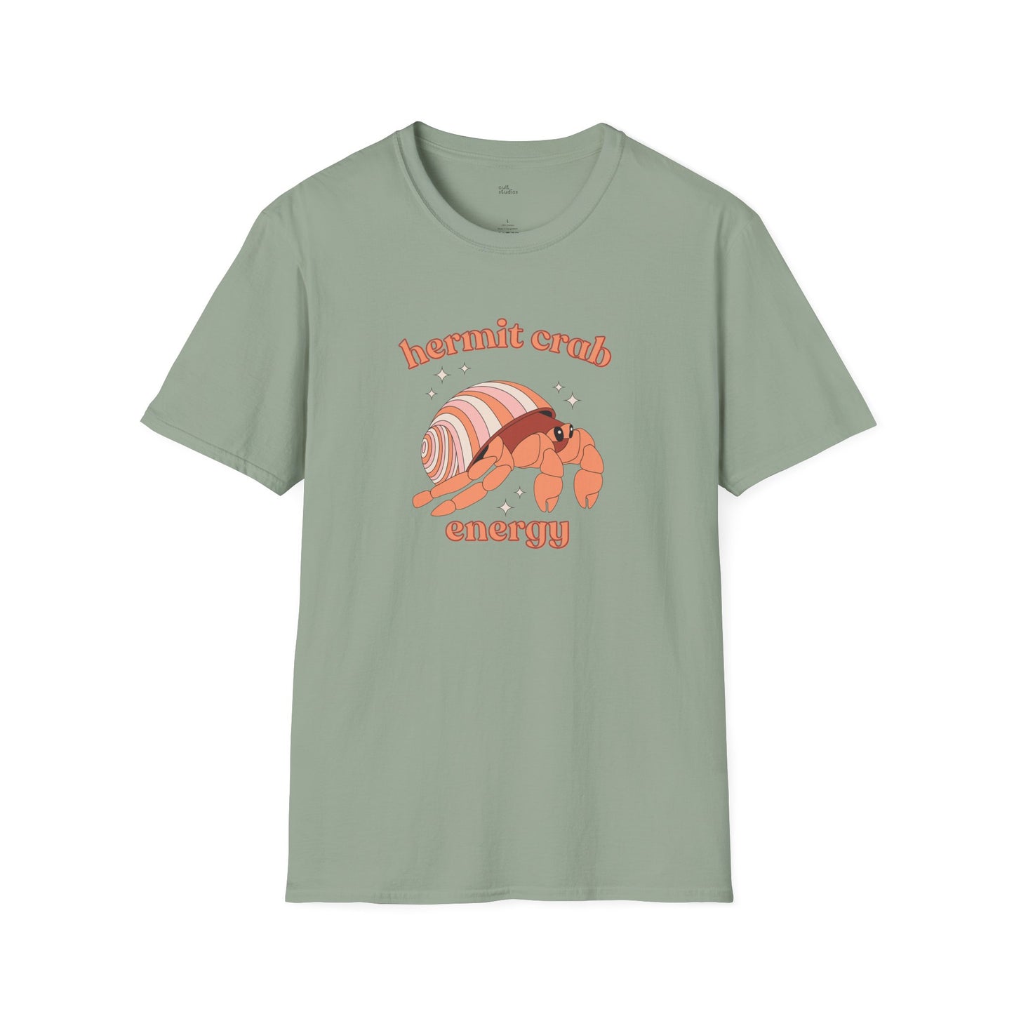 Hermit Crab Energy T-Shirt | Introvert Gift | Cozy Homebody Shirt | Cute Animal Design