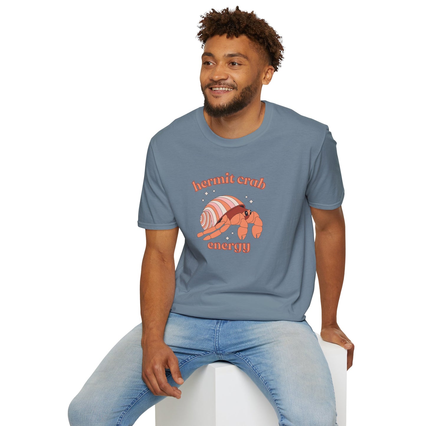 Hermit Crab Energy T-Shirt | Introvert Gift | Cozy Homebody Shirt | Cute Animal Design