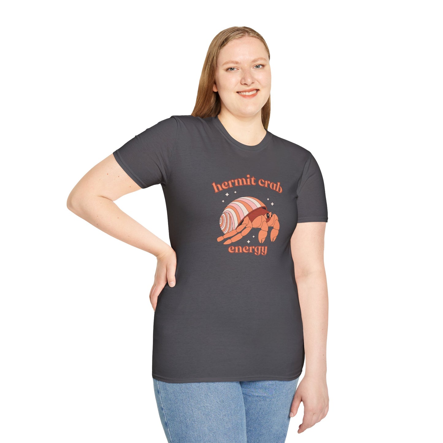 Hermit Crab Energy T-Shirt | Introvert Gift | Cozy Homebody Shirt | Cute Animal Design