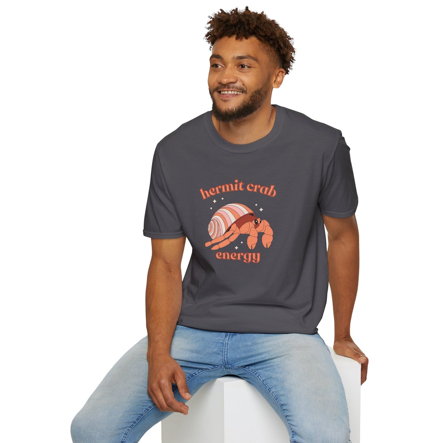 Hermit Crab Energy T-Shirt | Introvert Gift | Cozy Homebody Shirt | Cute Animal Design