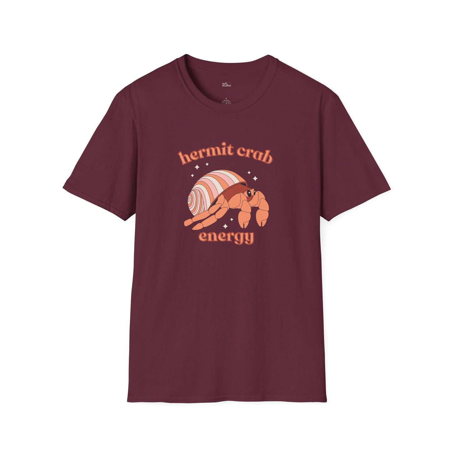 Hermit Crab Energy T-Shirt | Introvert Gift | Cozy Homebody Shirt | Cute Animal Design