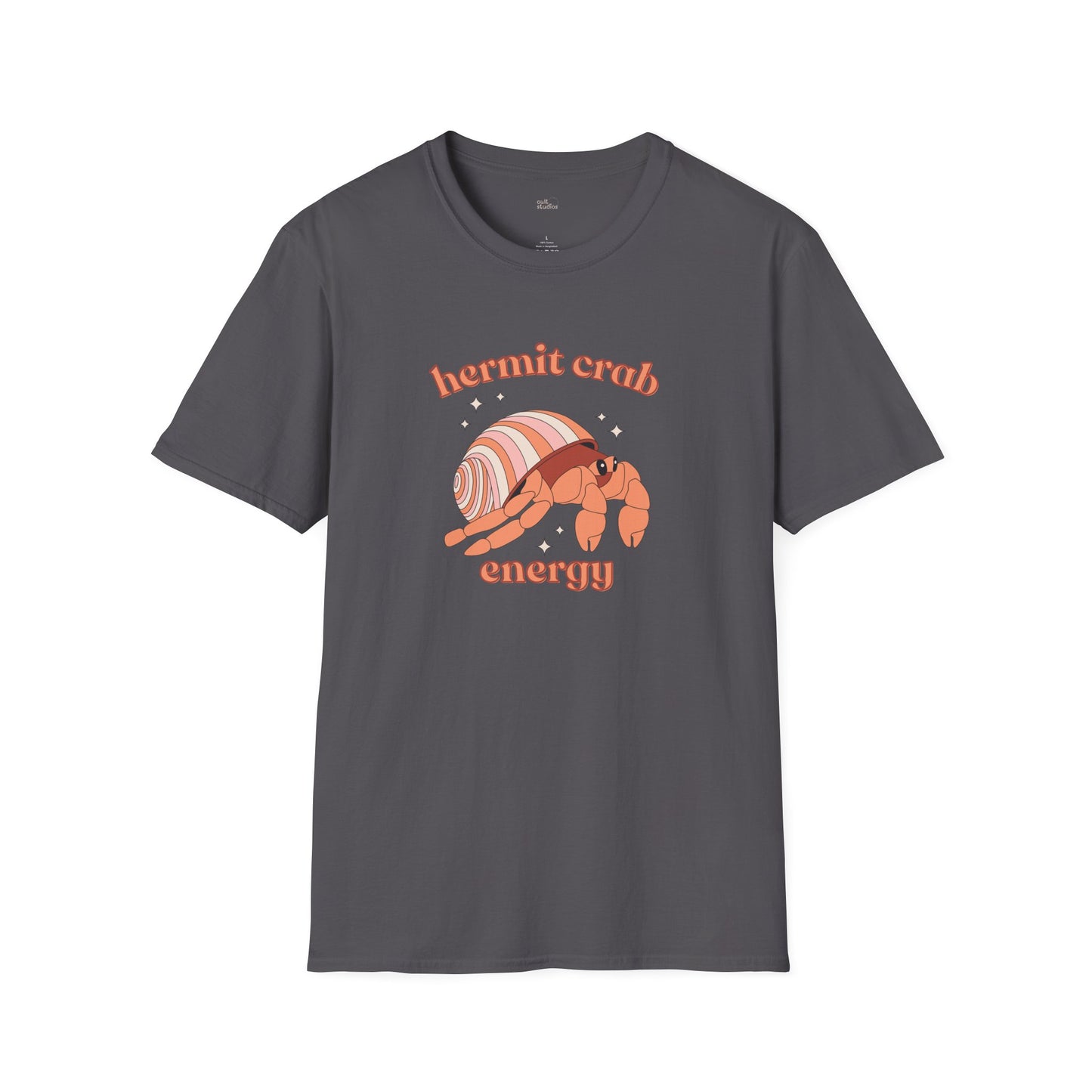 Hermit Crab Energy T-Shirt | Introvert Gift | Cozy Homebody Shirt | Cute Animal Design