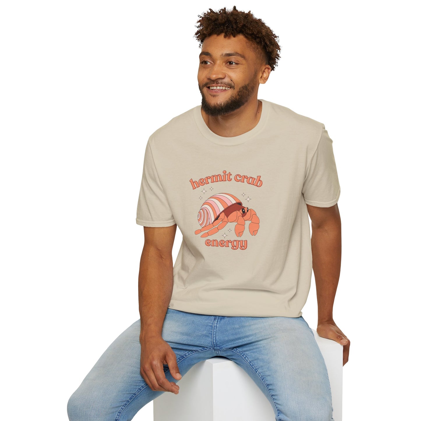 Hermit Crab Energy T-Shirt | Introvert Gift | Cozy Homebody Shirt | Cute Animal Design