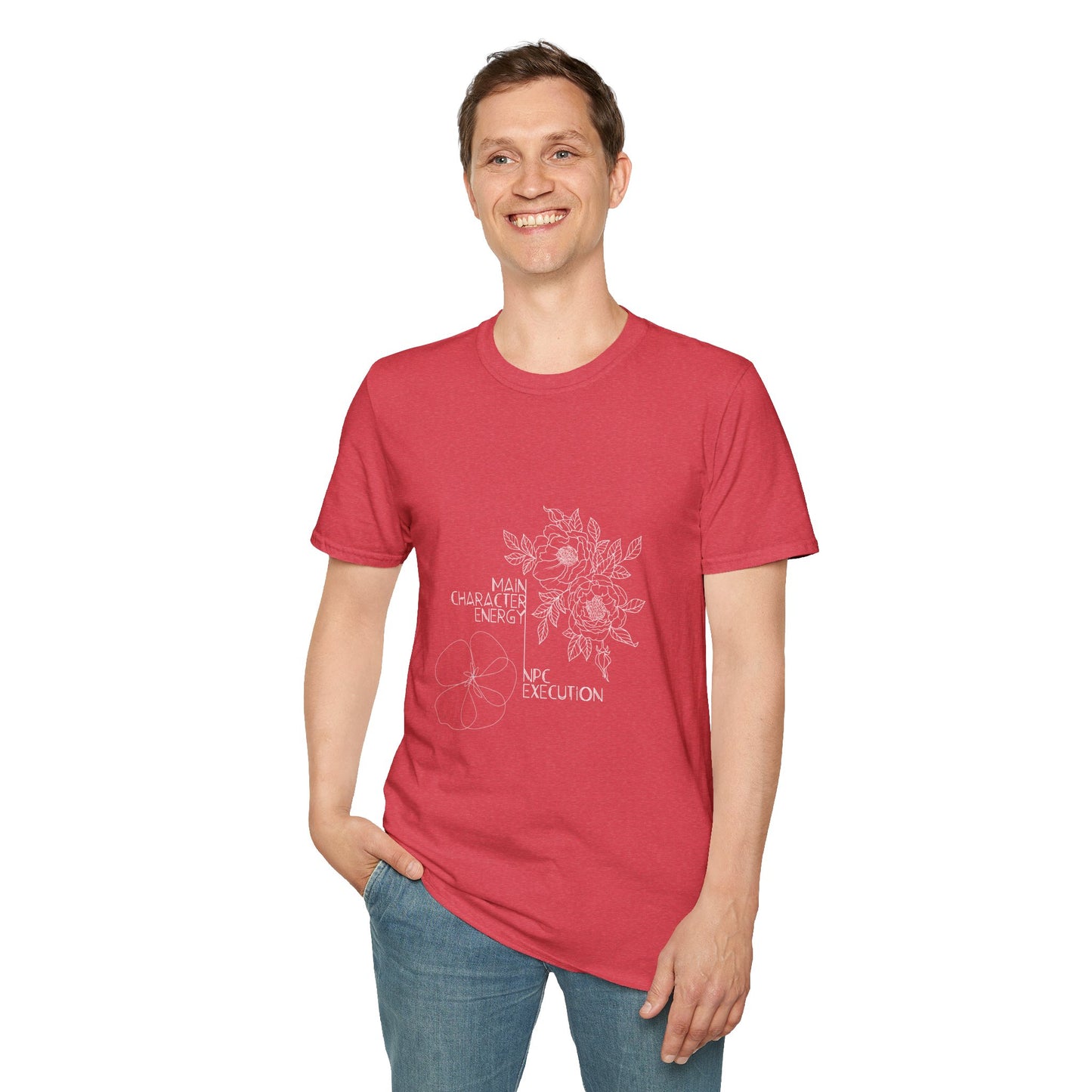 Main Character Energy NPC Execution T-Shirt | Gamer Humor | Self-Aware Gift | Line Art Design