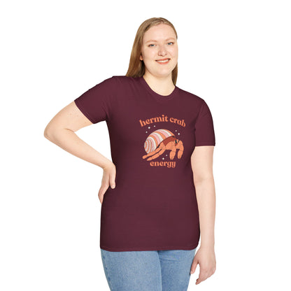 Hermit Crab Energy T-Shirt | Introvert Gift | Cozy Homebody Shirt | Cute Animal Design