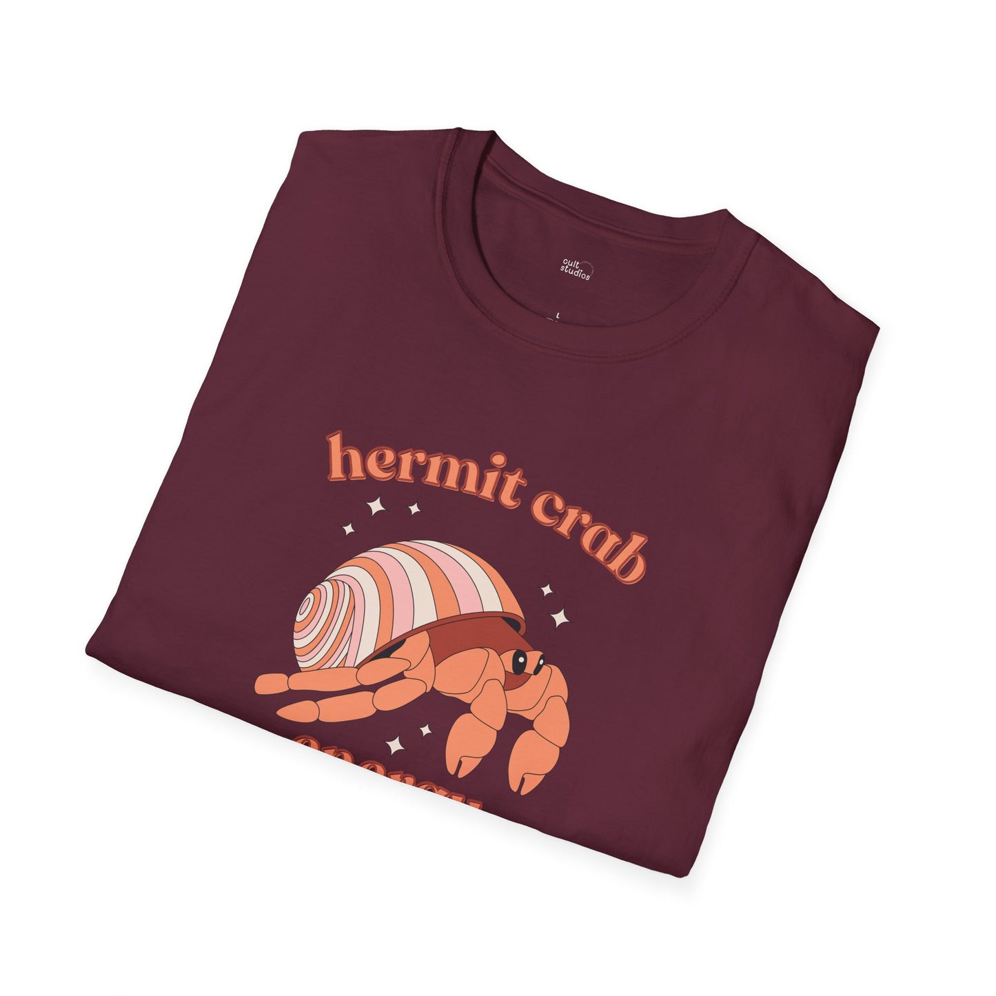Hermit Crab Energy T-Shirt | Introvert Gift | Cozy Homebody Shirt | Cute Animal Design