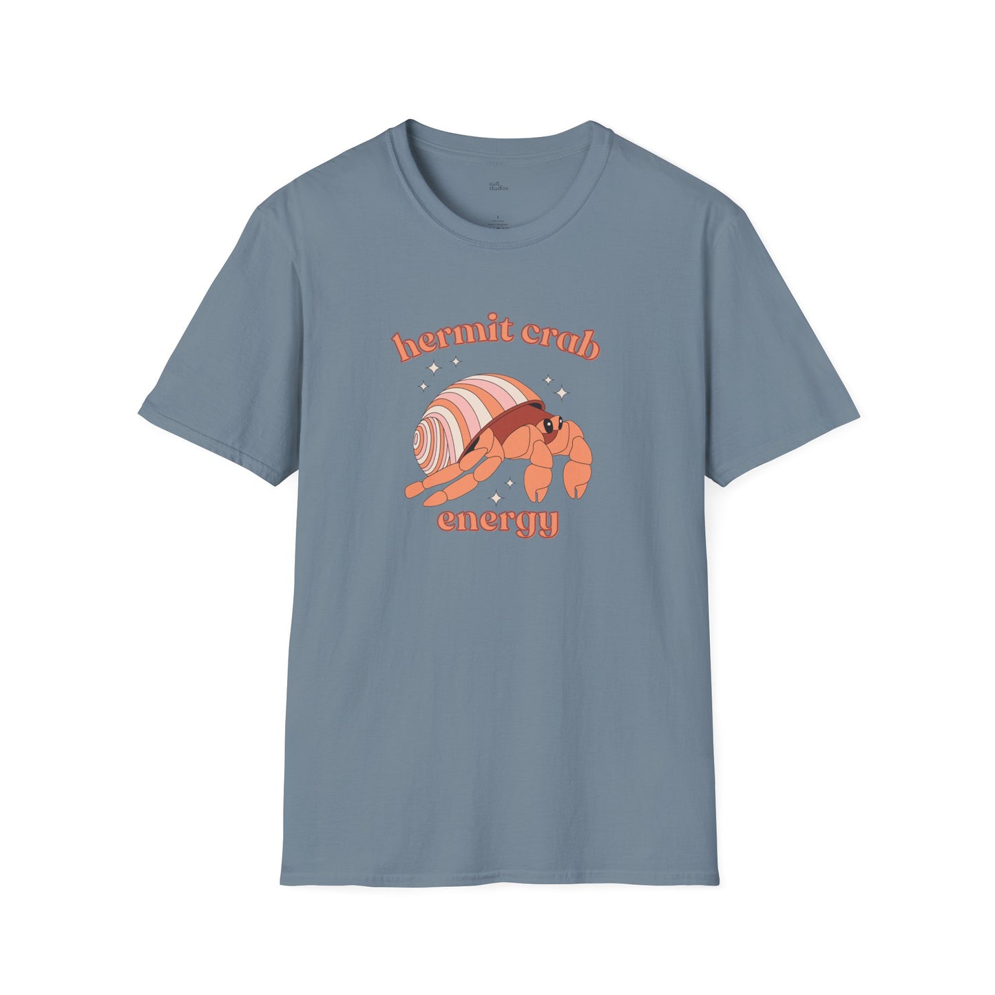 Hermit Crab Energy T-Shirt | Introvert Gift | Cozy Homebody Shirt | Cute Animal Design