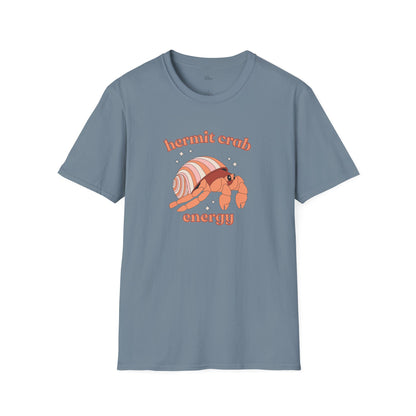 Hermit Crab Energy T-Shirt | Introvert Gift | Cozy Homebody Shirt | Cute Animal Design