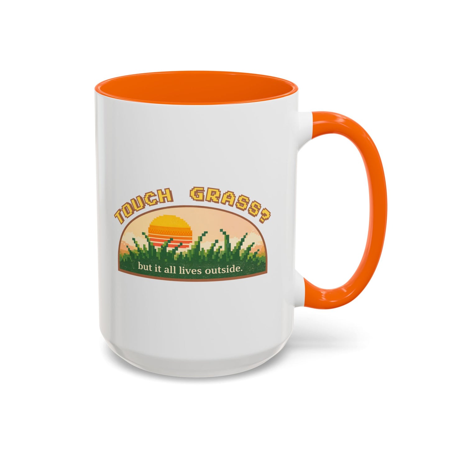 Touch Grass But It All Lives Outside Mug | Chronically Online Gift | Gamer Mug | Two-Tone Mug