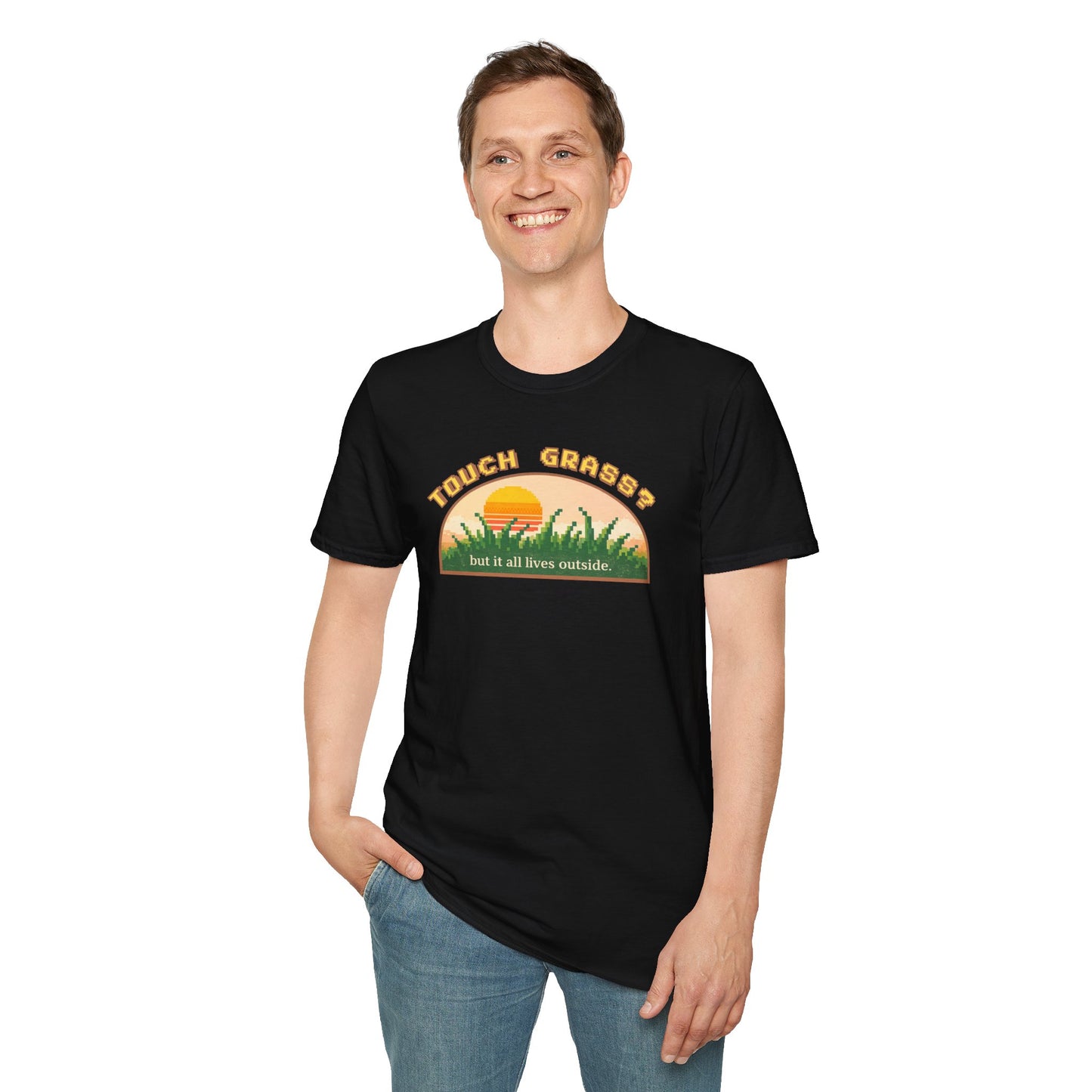 Touch Grass But It All Lives Outside T-Shirt | Chronically Online Humor | Gamer Introvert Gift