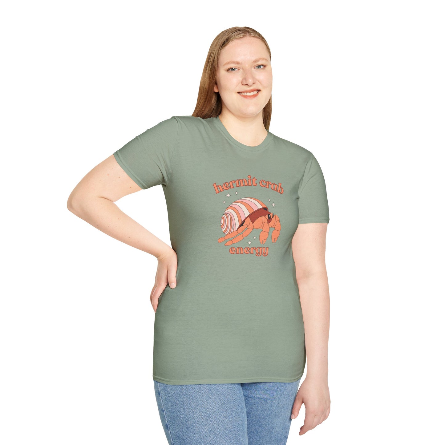 Hermit Crab Energy T-Shirt | Introvert Gift | Cozy Homebody Shirt | Cute Animal Design