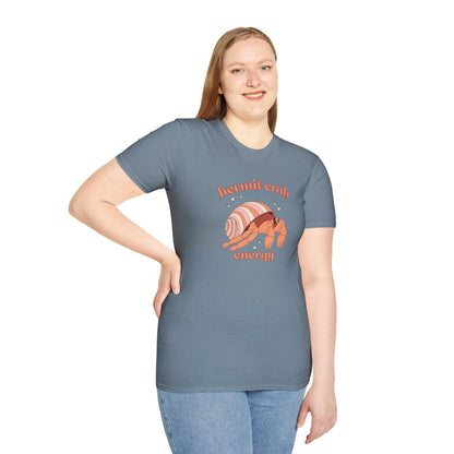 Hermit Crab Energy T-Shirt | Introvert Gift | Cozy Homebody Shirt | Cute Animal Design