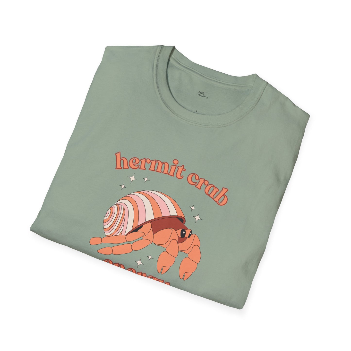Hermit Crab Energy T-Shirt | Introvert Gift | Cozy Homebody Shirt | Cute Animal Design