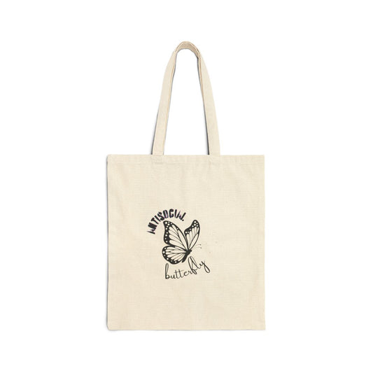 Antisocial Butterfly Tote Bag | Introvert Gift | Selectively Social Bag | Funny Hermit Tote