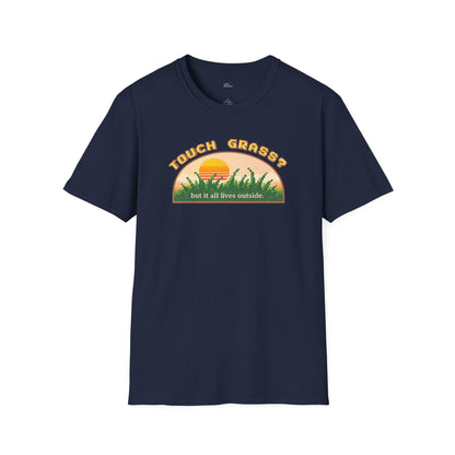 Touch Grass But It All Lives Outside T-Shirt | Chronically Online Humor | Gamer Introvert Gift
