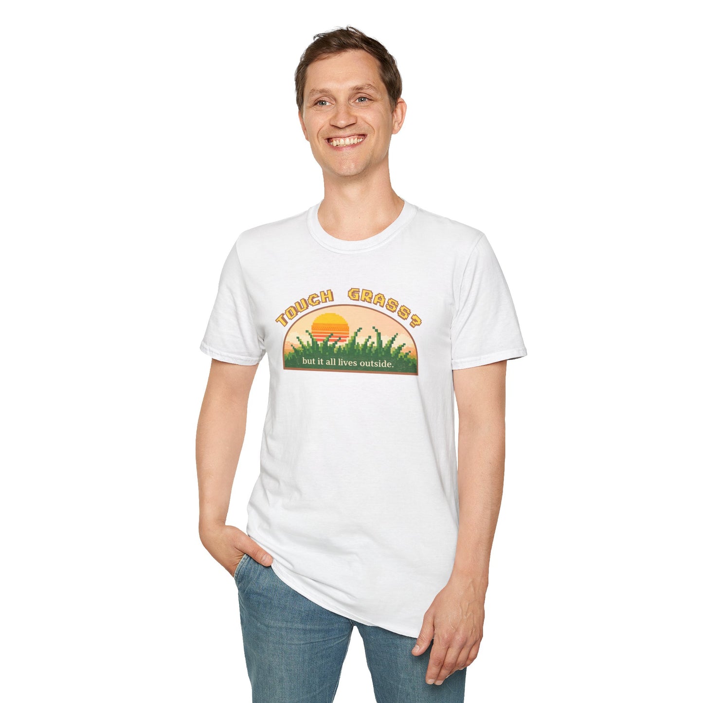 Touch Grass But It All Lives Outside T-Shirt | Chronically Online Humor | Gamer Introvert Gift