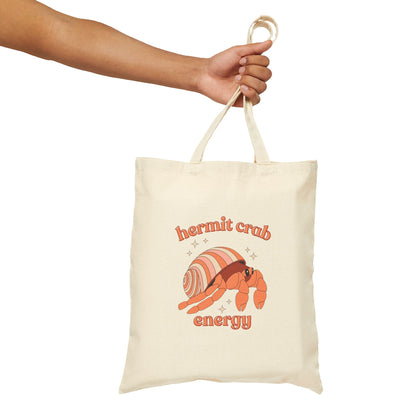 Hermit Crab Energy Tote Bag | Introvert Gift | Cozy Homebody Bag | Cute Animal Tote