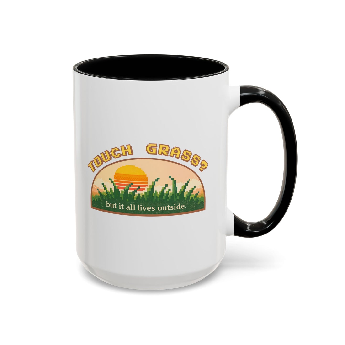 Touch Grass But It All Lives Outside Mug | Chronically Online Gift | Gamer Mug | Two-Tone Mug