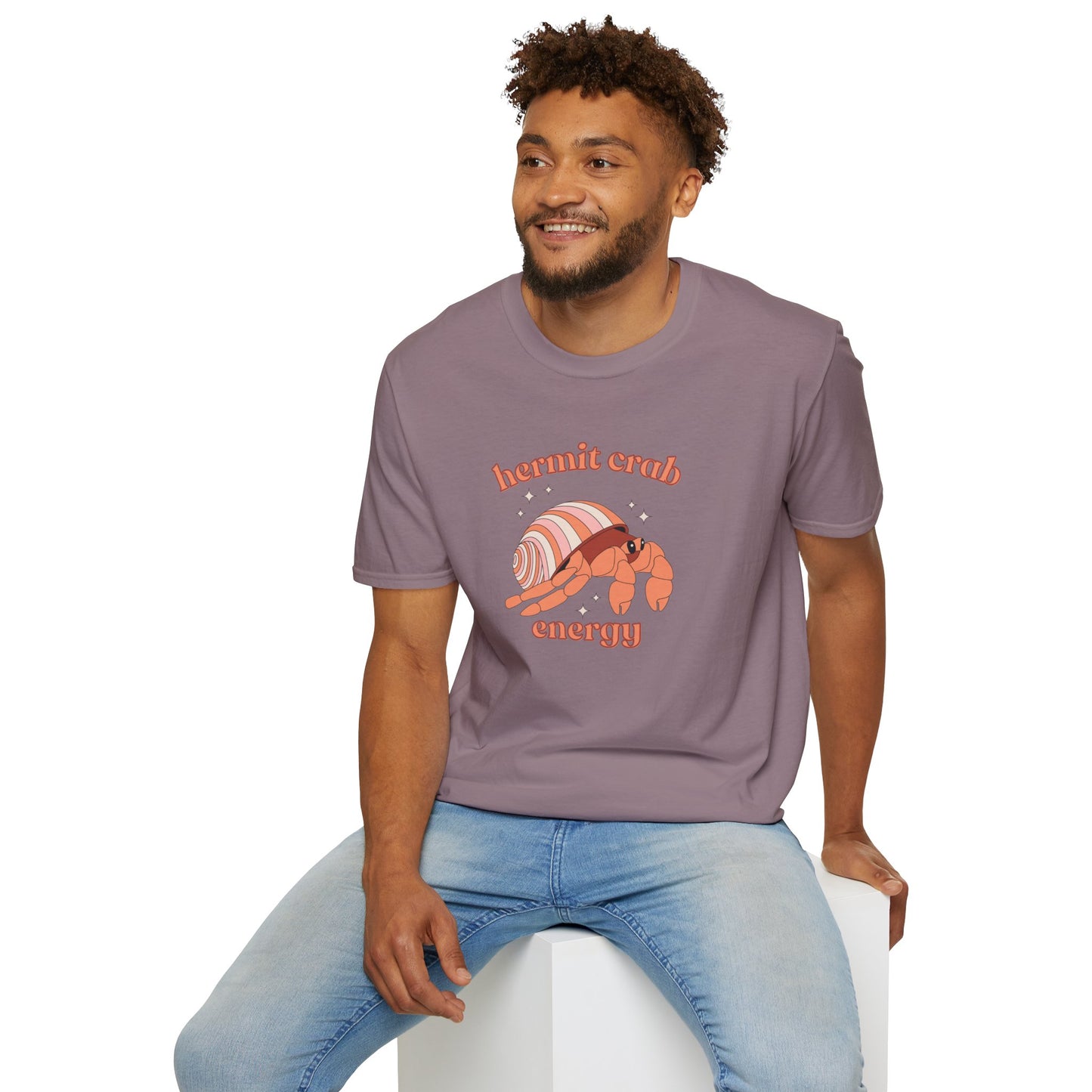 Hermit Crab Energy T-Shirt | Introvert Gift | Cozy Homebody Shirt | Cute Animal Design