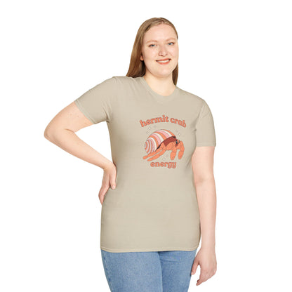 Hermit Crab Energy T-Shirt | Introvert Gift | Cozy Homebody Shirt | Cute Animal Design