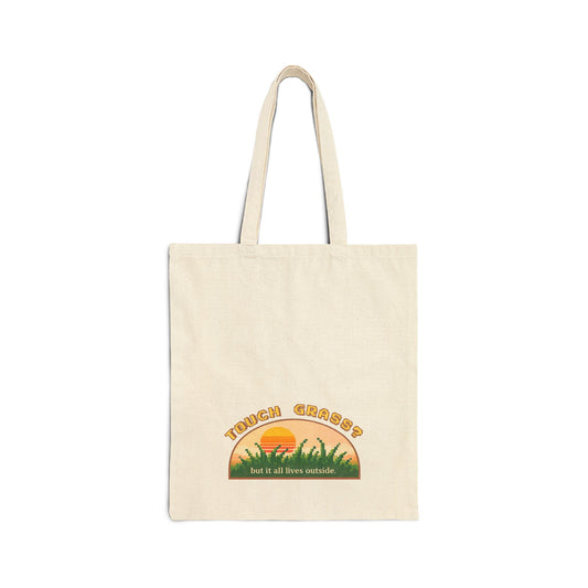 Touch Grass But It All Lives Outside Tote Bag | Chronically Online Gift | Gamer Bag | Funny Introvert Tote