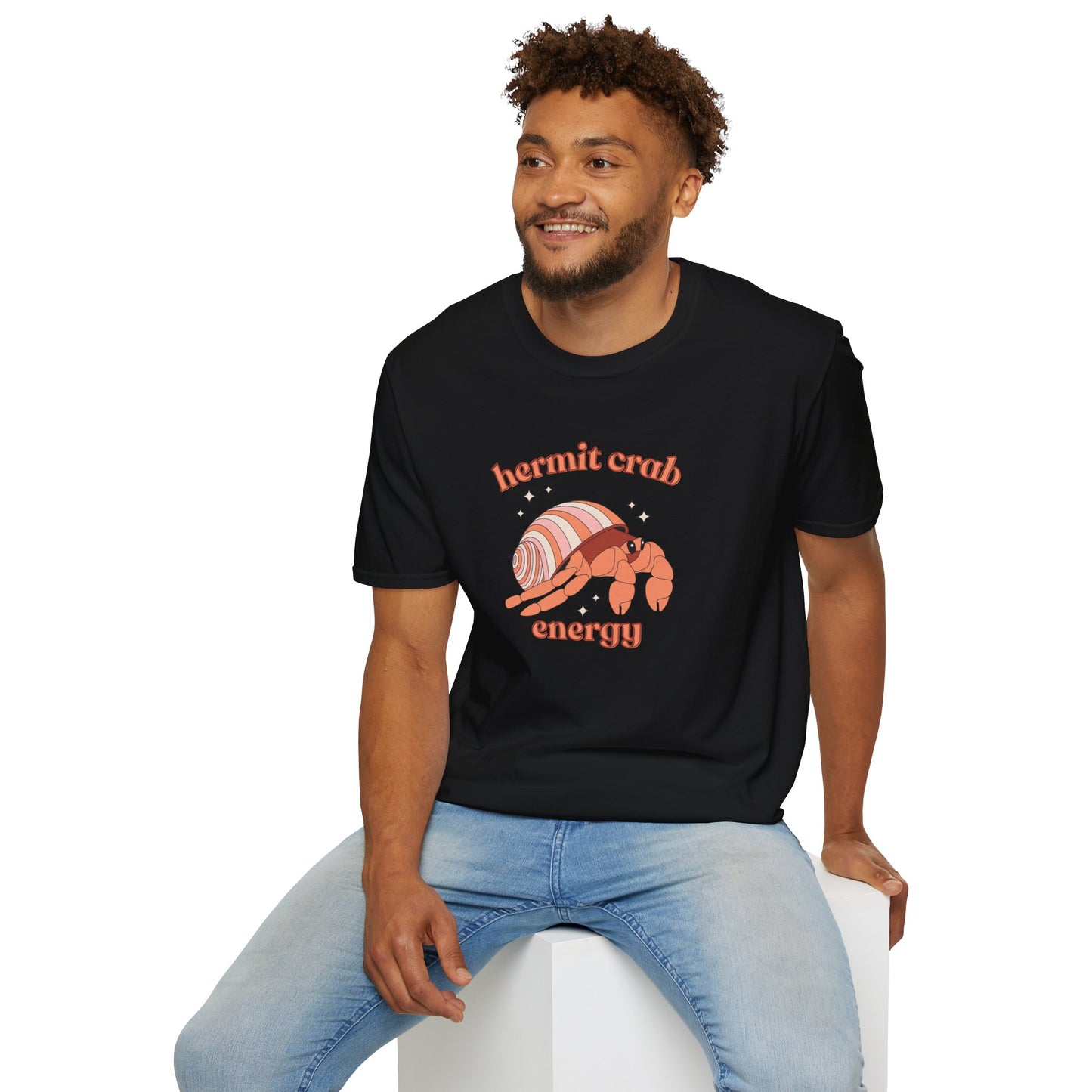 Hermit Crab Energy T-Shirt | Introvert Gift | Cozy Homebody Shirt | Cute Animal Design