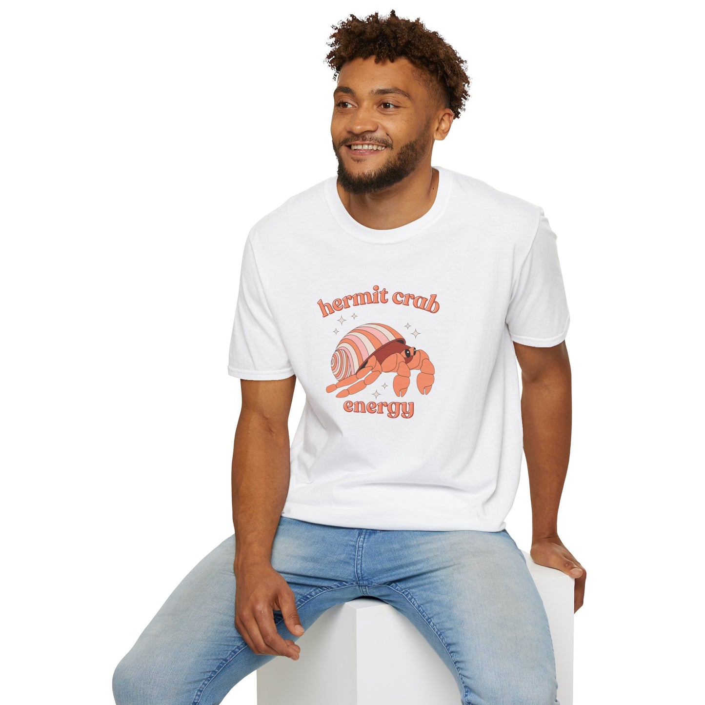 Hermit Crab Energy T-Shirt | Introvert Gift | Cozy Homebody Shirt | Cute Animal Design