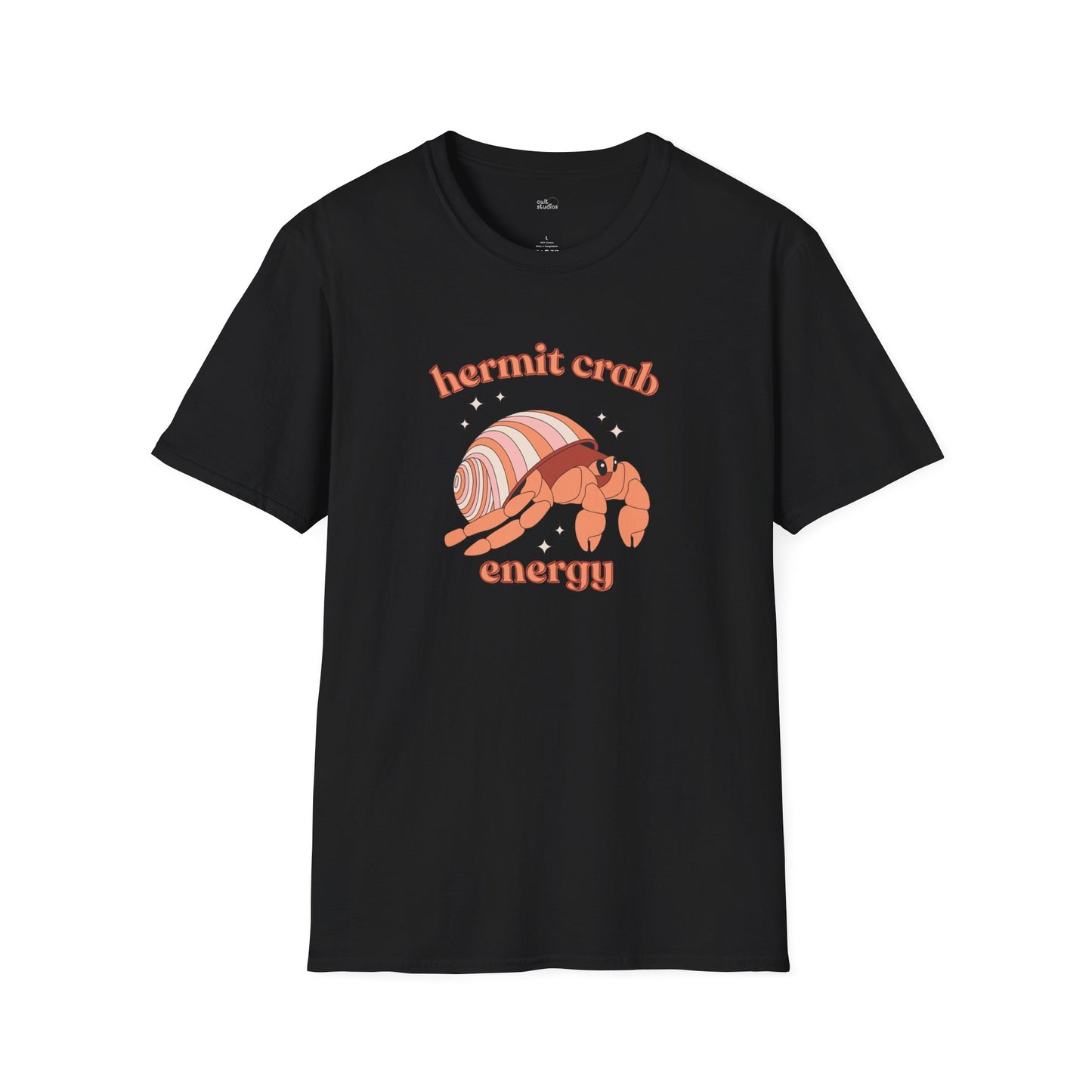 Hermit Crab Energy T-Shirt | Introvert Gift | Cozy Homebody Shirt | Cute Animal Design