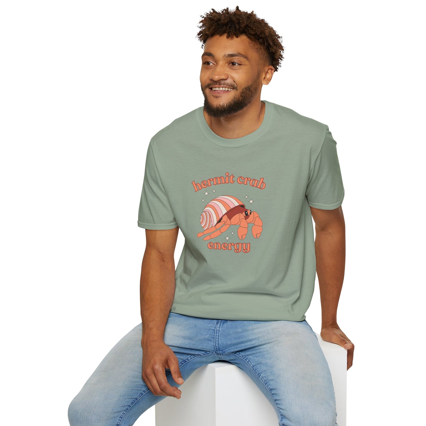 Hermit Crab Energy T-Shirt | Introvert Gift | Cozy Homebody Shirt | Cute Animal Design
