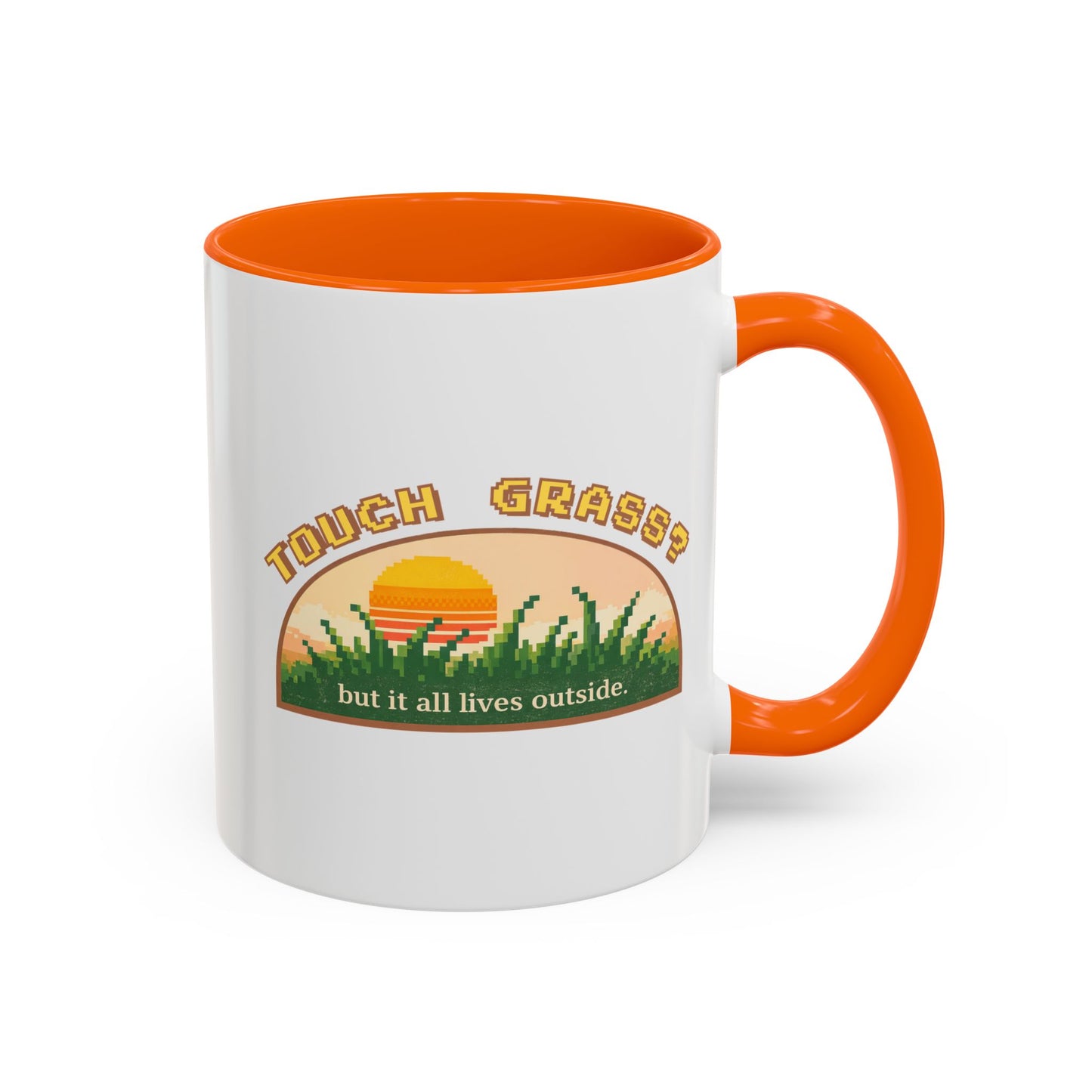 Touch Grass But It All Lives Outside Mug | Chronically Online Gift | Gamer Mug | Two-Tone Mug